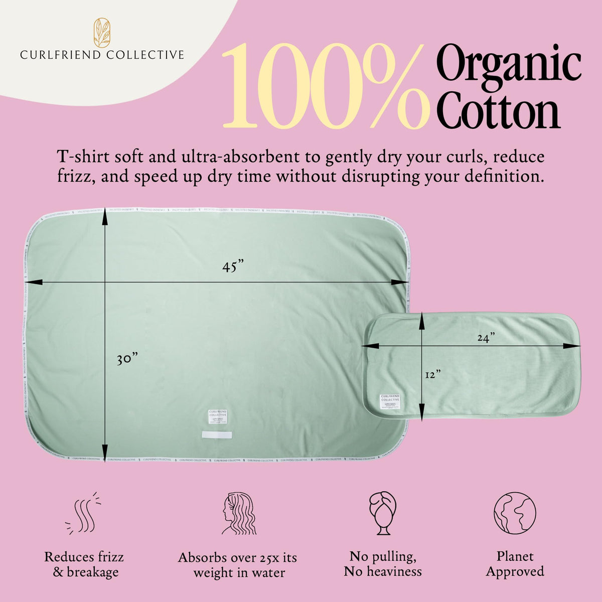 Curlfriend Collective Mini towel tucked in travel bag for convenient on-the-go refreshes