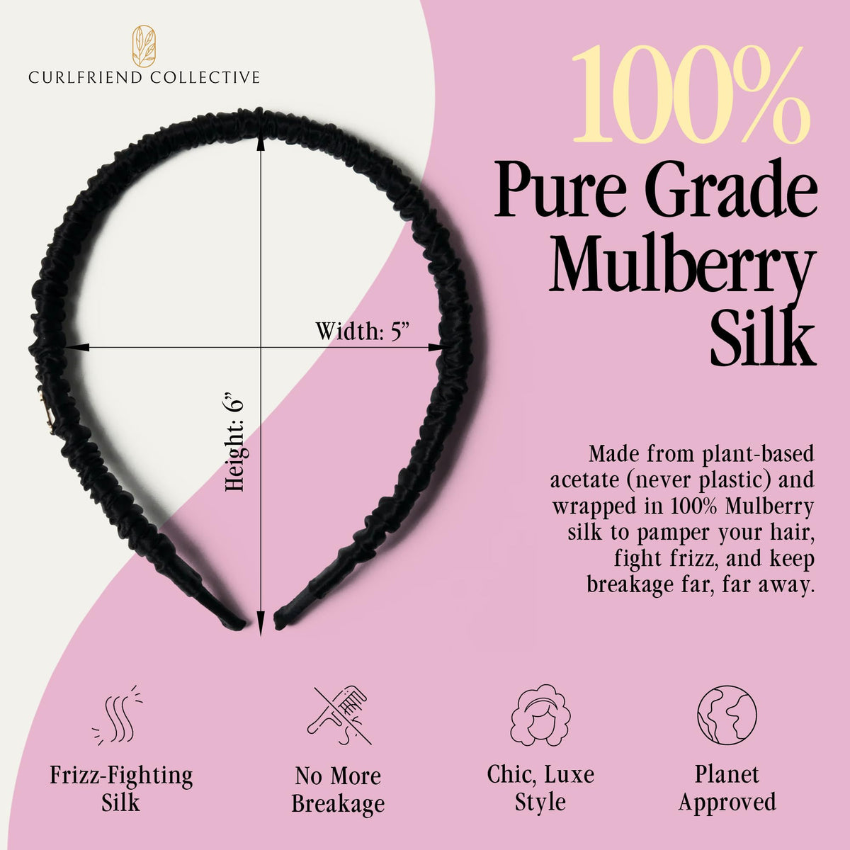 Curlfriend Collective side profile highlighting comfort curve shape that avoids pressure