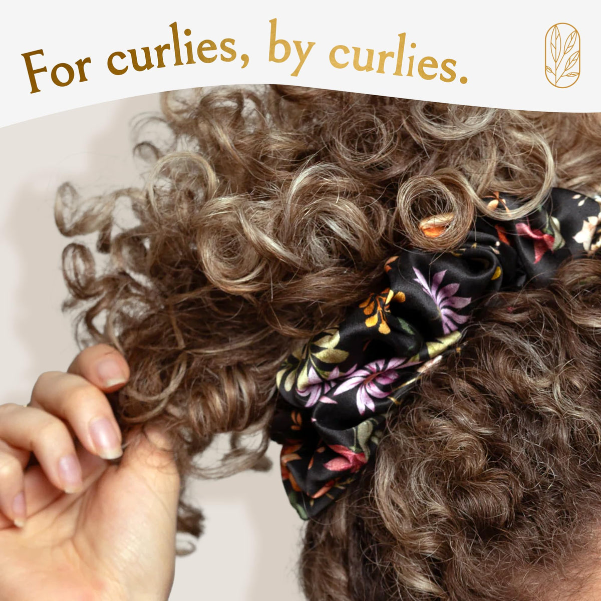 Curlfriend Collective scrunchie worn while sleeping showing reduced tangles