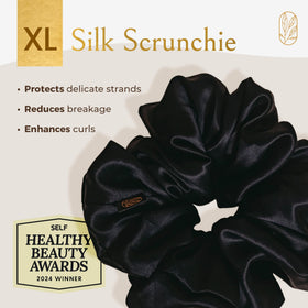 Curlfriend Collective silk close-up showing smooth texture, reduces frizz