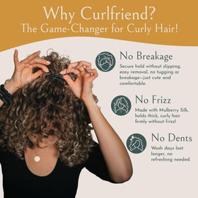 Curlfriend Collective bun at bedside illustrating gentle overnight protection