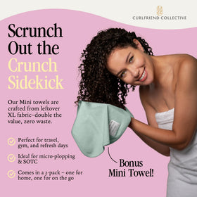 Curlfriend Collective twist-and-tuck detail demonstrating secure no-slip wrap benefit