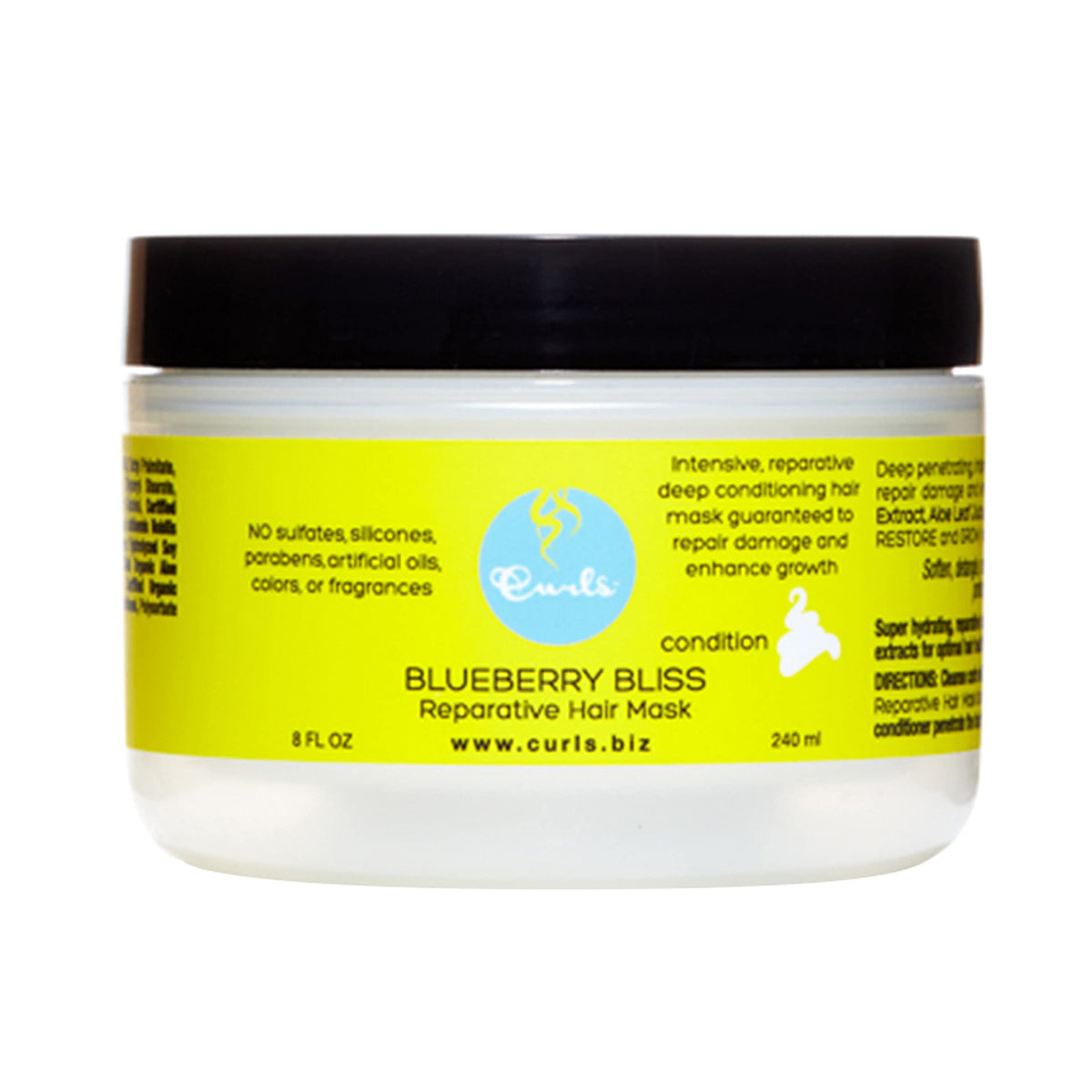 Curls front packaging showing product and benefits on label