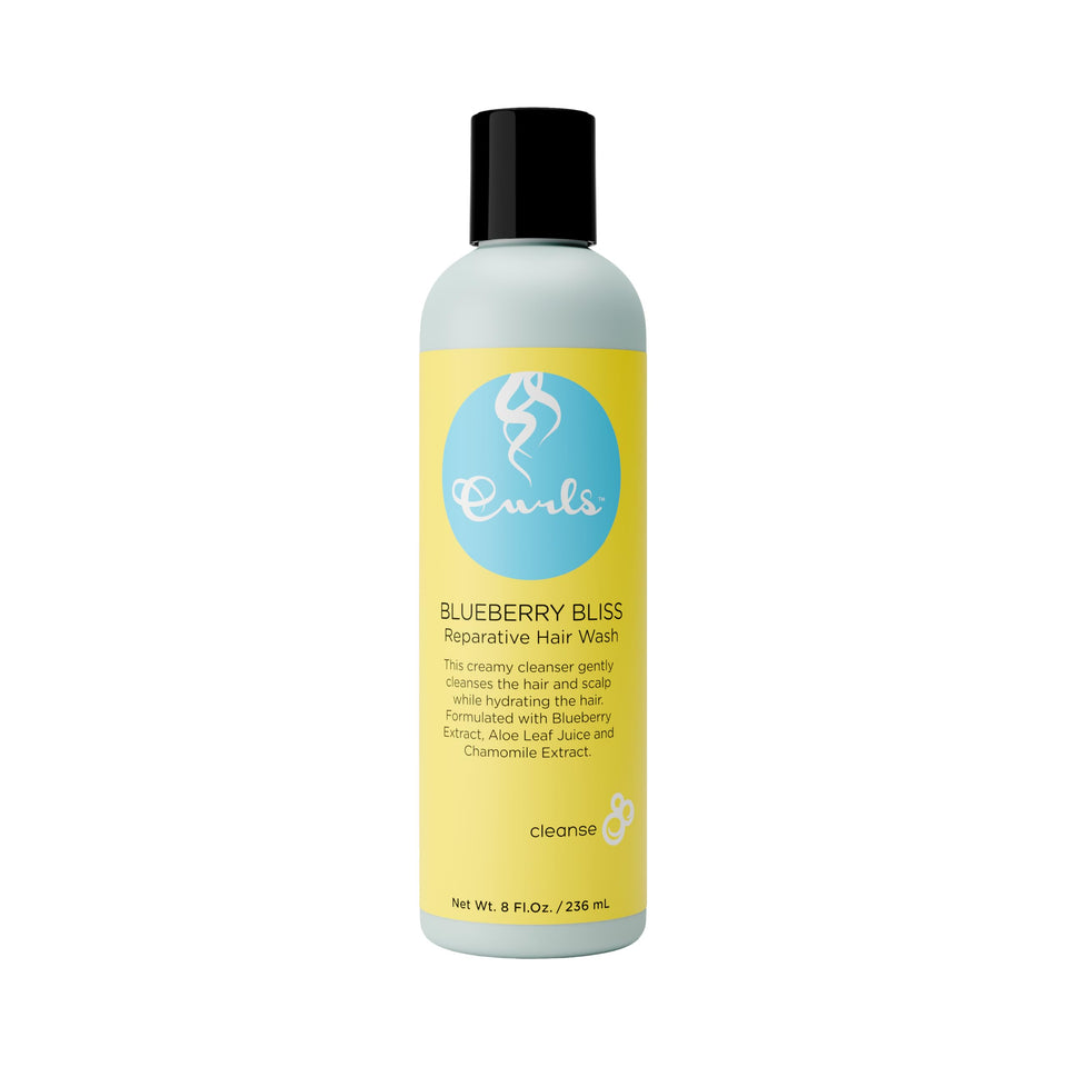 Curls bottle front view showing label and benefits