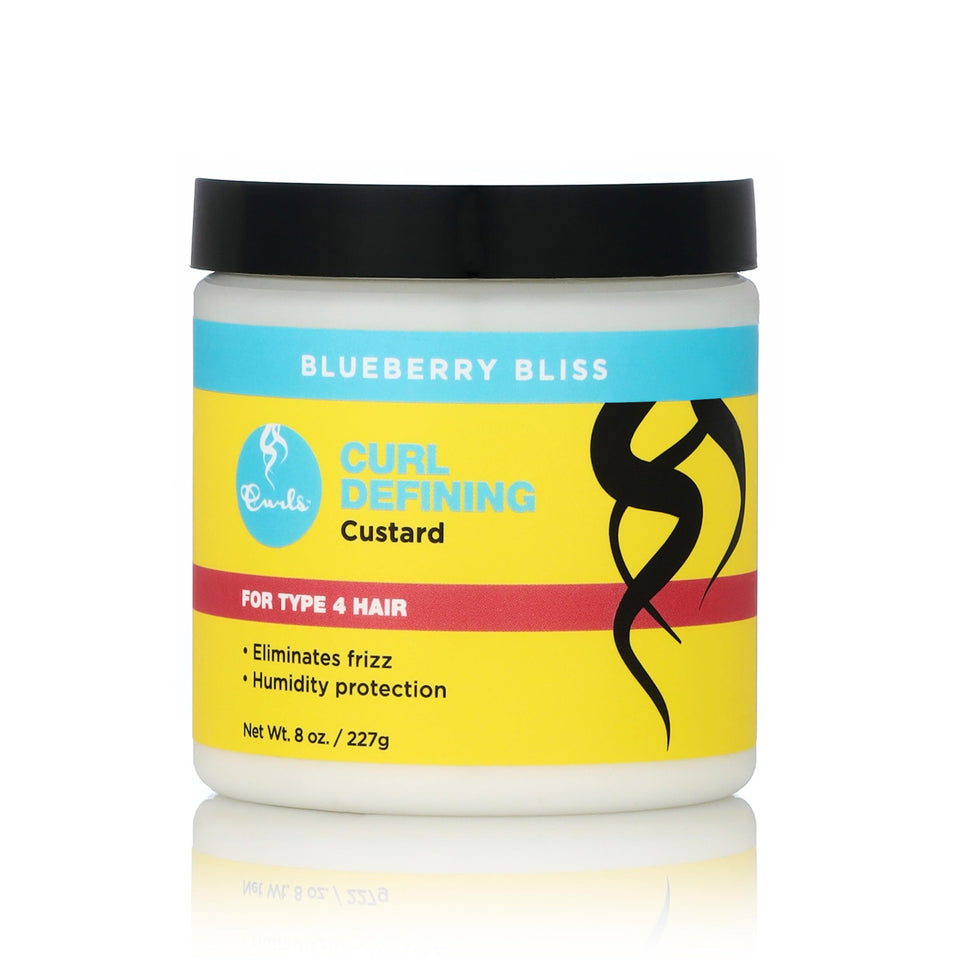 Curls front packaging showing 8 oz defining custard for clear identification and purchase