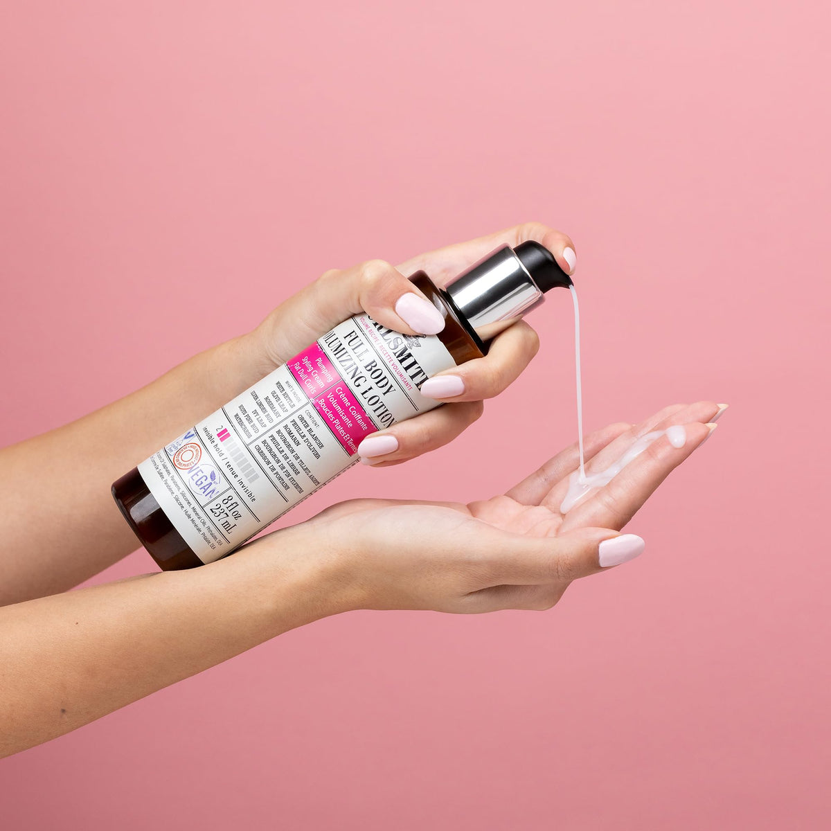 CURLSMITH applying lotion to wet curls for immediate root lift and definition