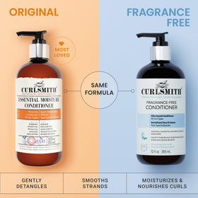 CURLSMITH applying conditioner to wet curly hair for easier detangling benefit