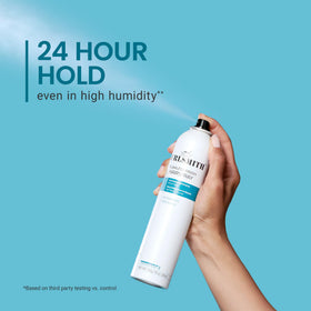 CURLSMITH bottle held in hand to show 10 oz scale and travel-friendly convenience
