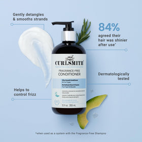 CURLSMITH creamy conditioner texture dispensed to show smooth application benefit