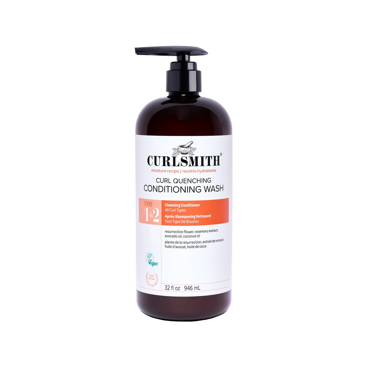 CURLSMITH front bottle view showing brand and moisturizing co-wash benefits