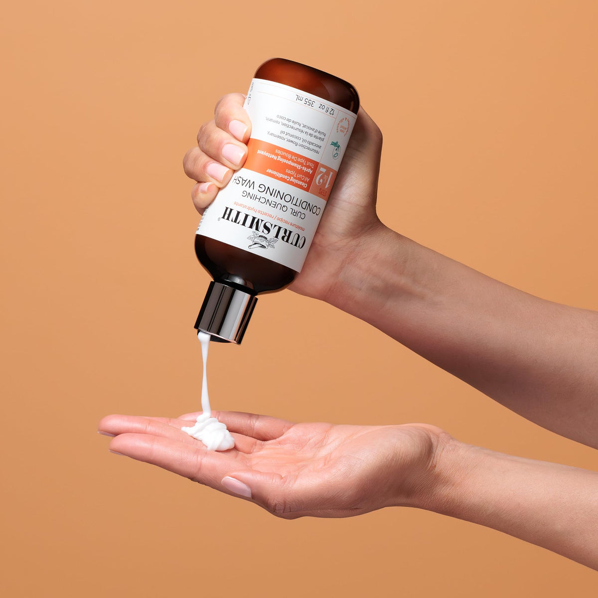 CURLSMITH label close-up displaying ingredient clarity and transparency