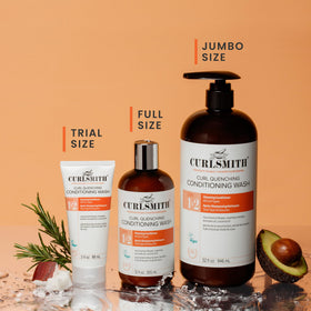 CURLSMITH sulfate-free badge focusing on gentle formula benefit