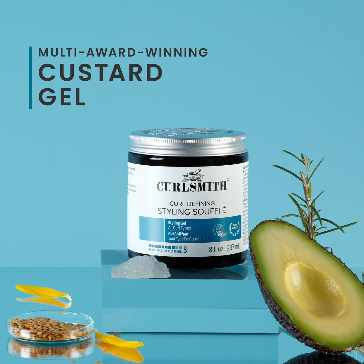 CURLSMITH curls drying with visible cast for strong hold demonstration