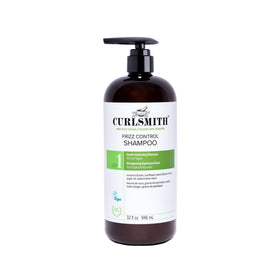 CURLSMITH front packaging of frizz control shampoo showing label and 32 oz size benefit