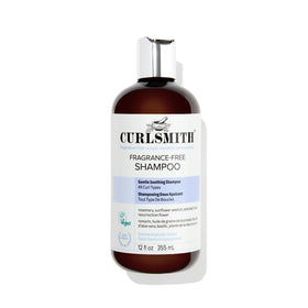 CURLSMITH front bottle showing fragrance-free shampoo for gentle curl care