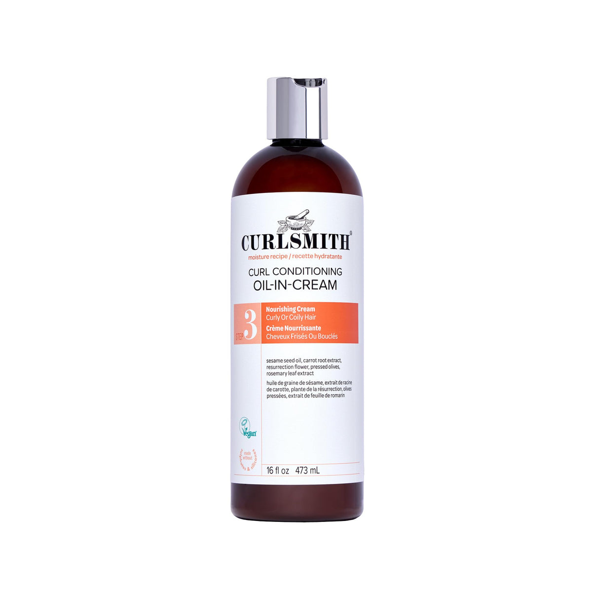 CURLSMITH front packaging showing 16 oz tub and branding benefit - clear product ID