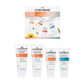 CURLSMITH front packaging of curl discovery kit showing compact travel set and convenience