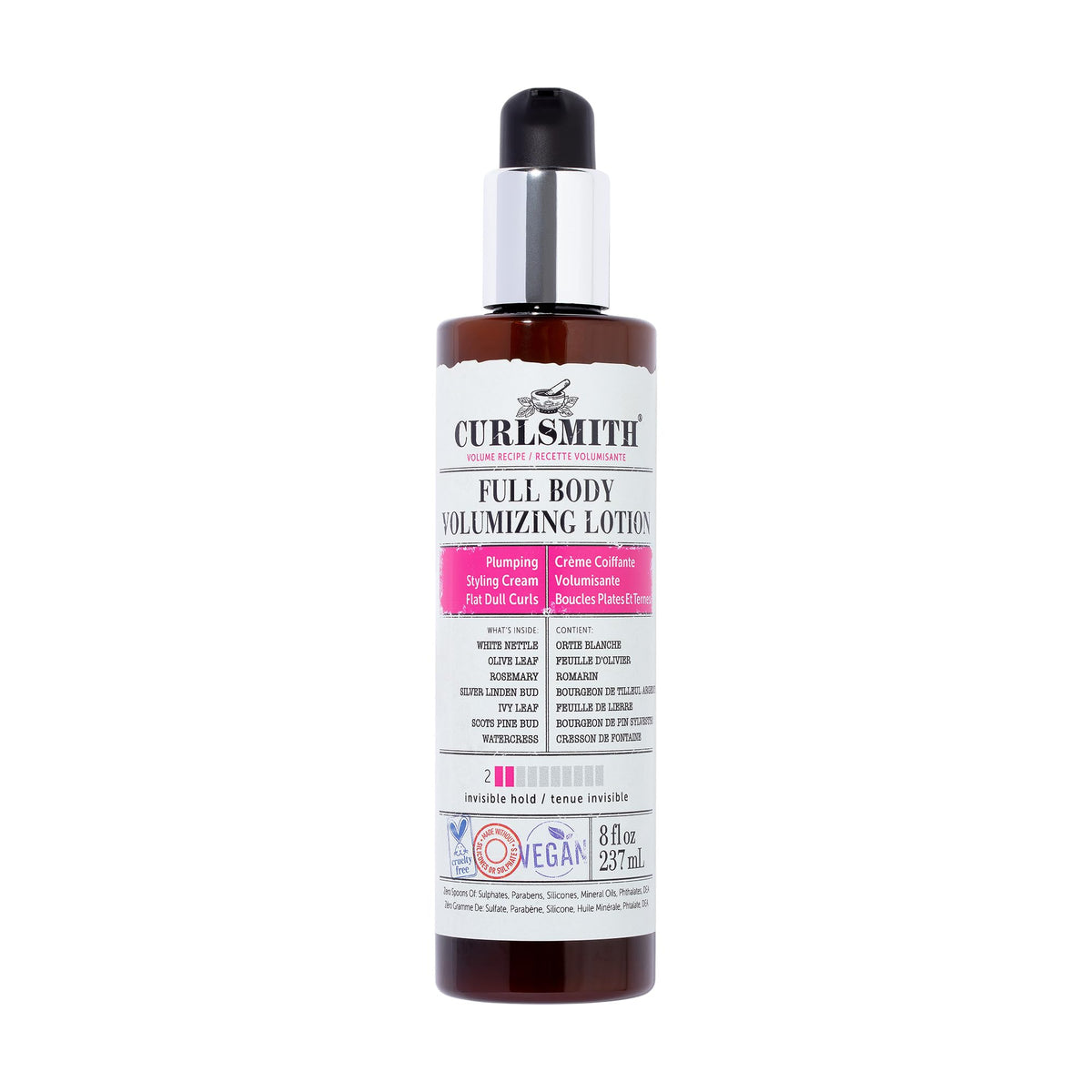 CURLSMITH front packaging showing volumizing lotion for instant fuller curls