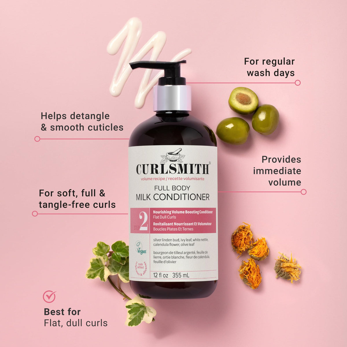 CURLSMITH creamy conditioner close-up texture for lightweight moisture