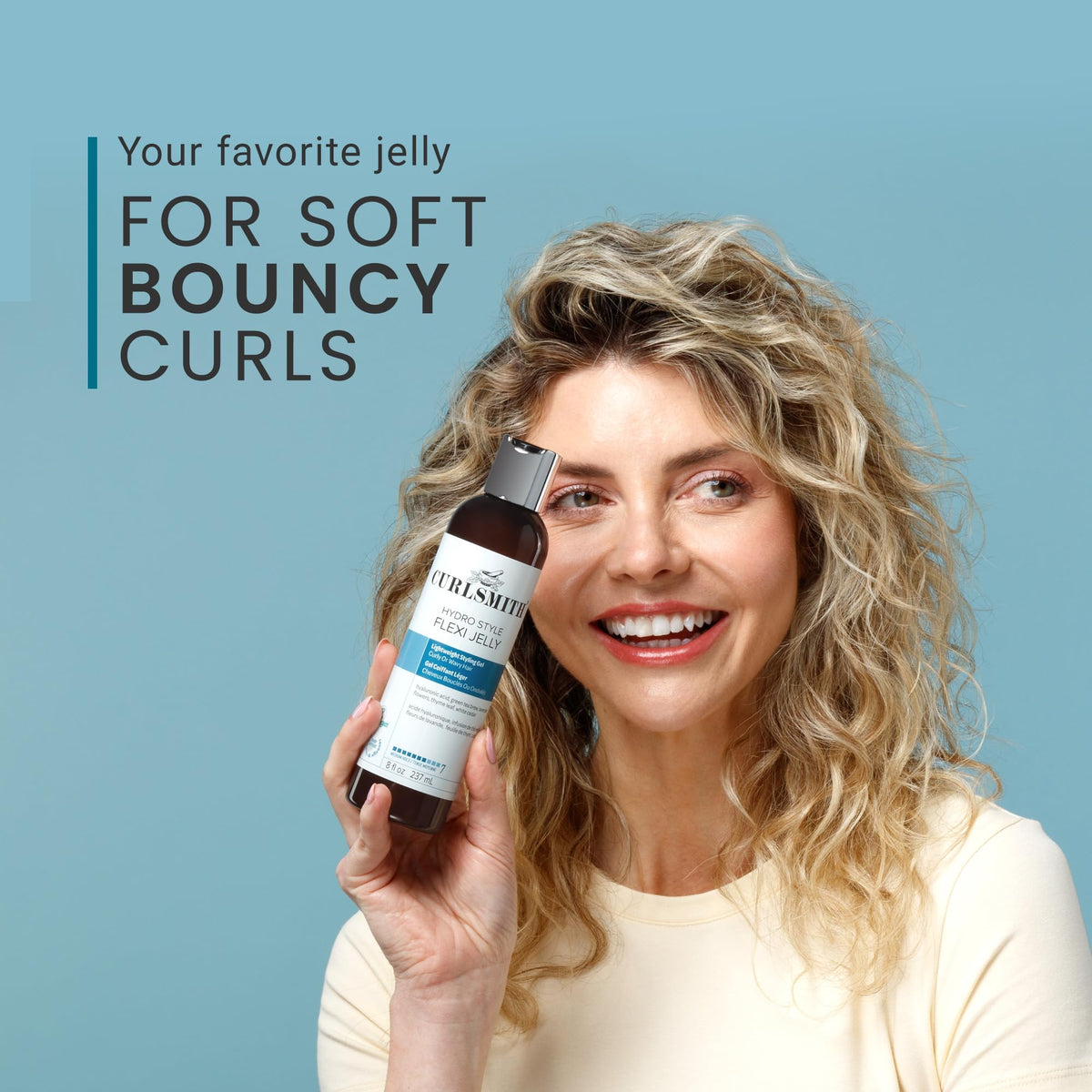 CURLSMITH scrunching dried curls to remove cast and reveal softness