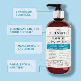 CURLSMITH applying conditioner to scalp for soothing and balance