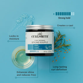 CURLSMITH bottles of babassu and avocado oil ingredients highlighting moisturizing benefits