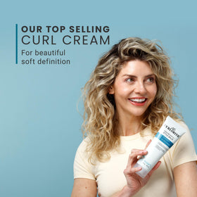 Curlsmith ingredient label close-up highlighting gentle, nourishing formula
