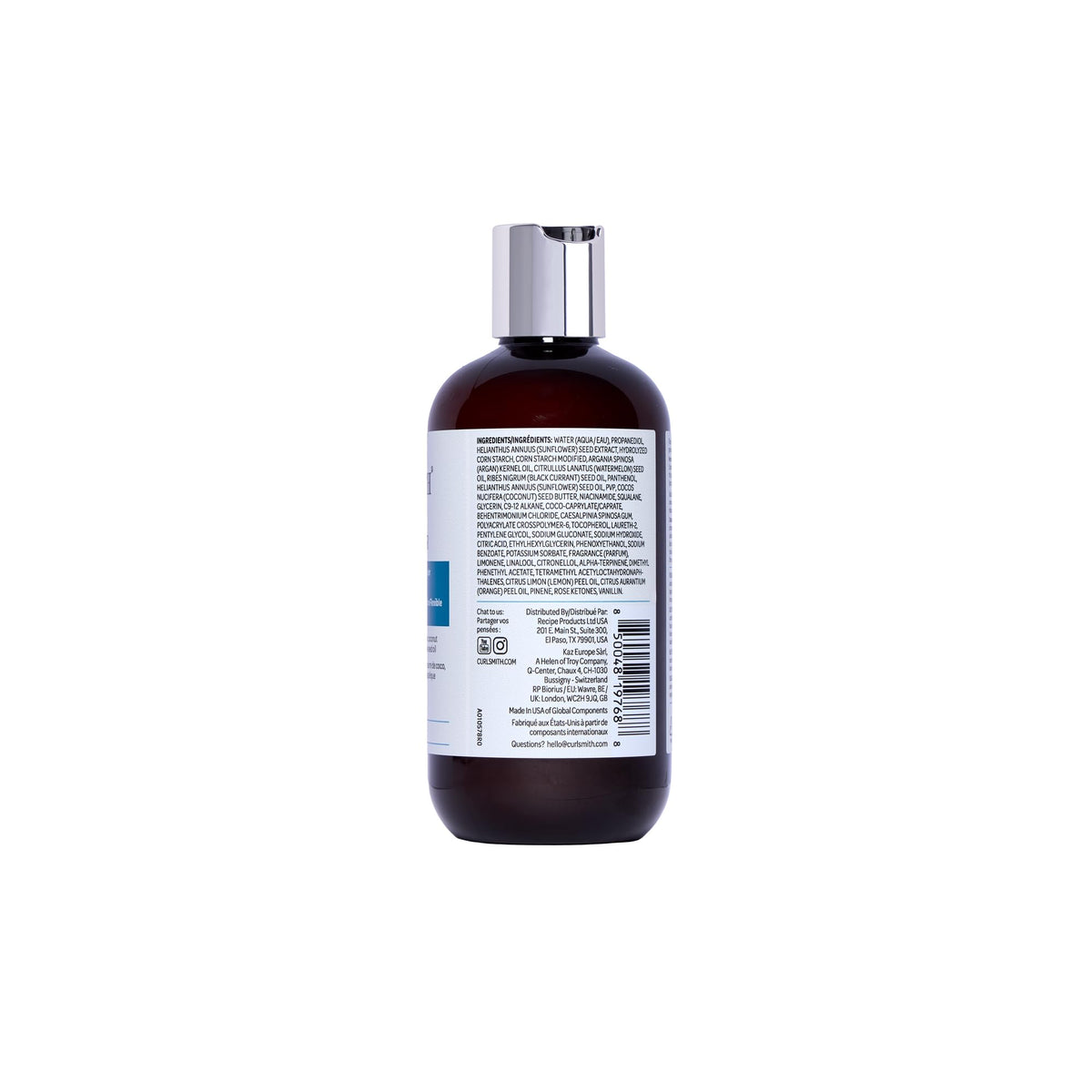 CURLSMITH placed on bathroom shelf in lifestyle setting suggesting daily use