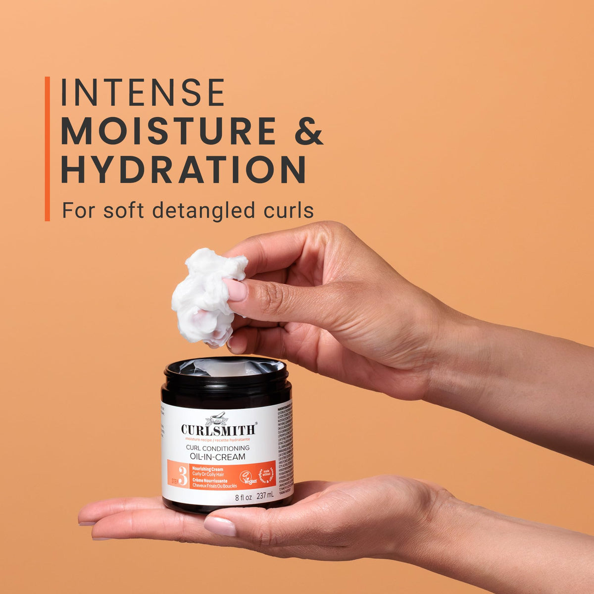 CURLSMITH on curly hair before and after showing softer, defined curls benefit