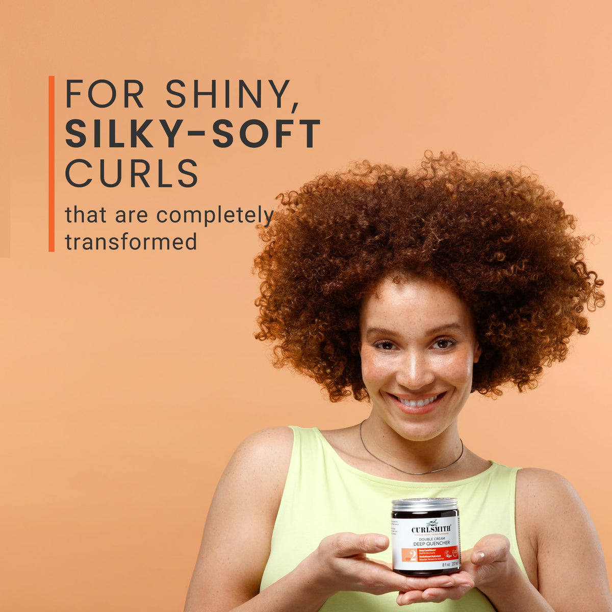 CURLSMITH open jar sheen displaying rich formula that softens hair
