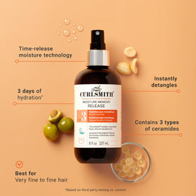 CURLSMITH fine mist spray in action demonstrating even lightweight coverage
