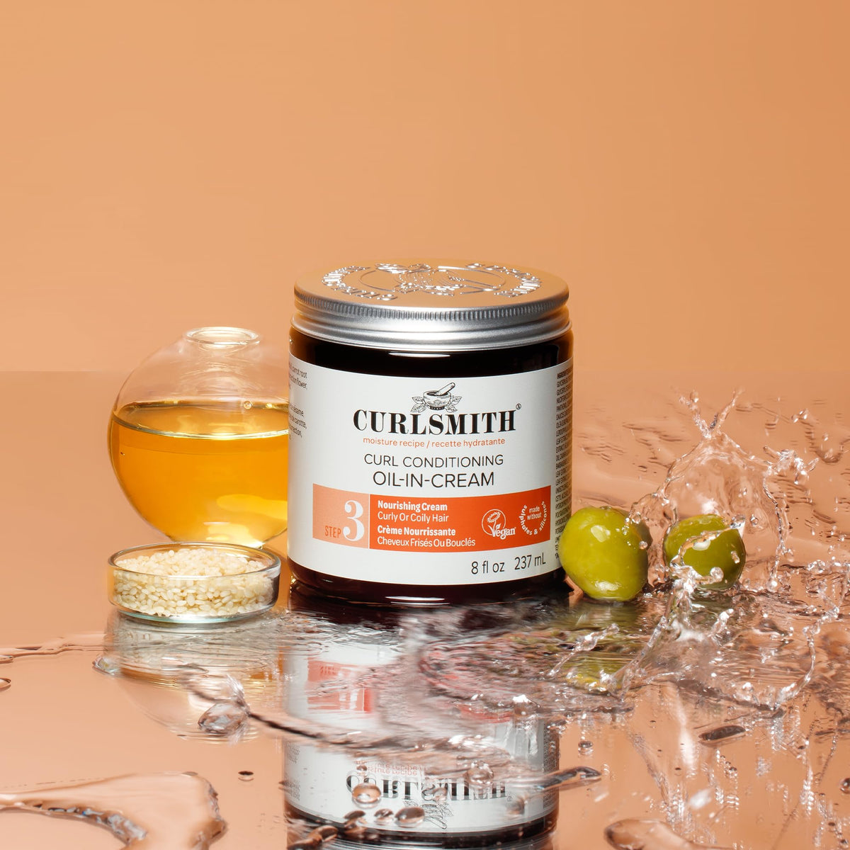 CURLSMITH used as a primer before styling for enhanced curl definition