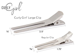 Curly Girl clip holding thick curl section during styling for control