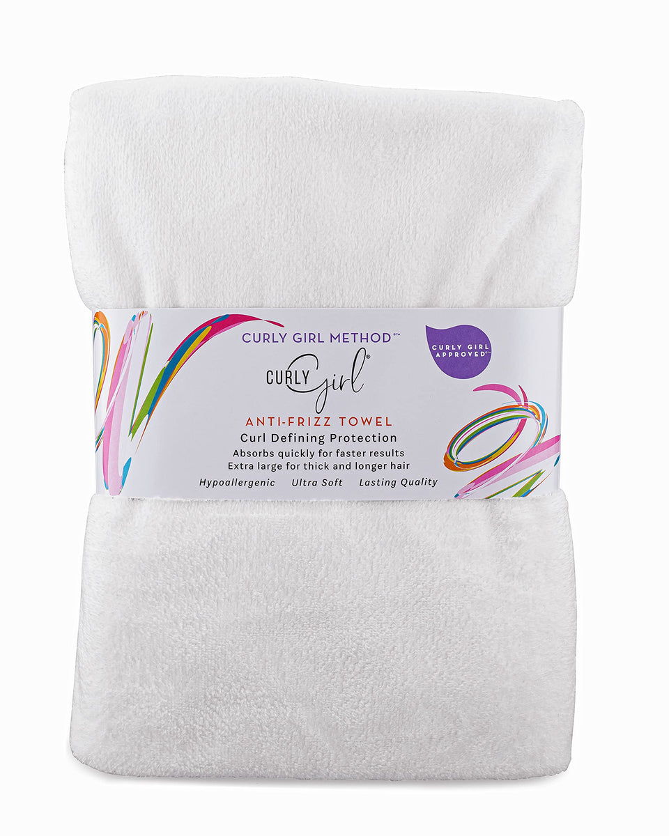 Curly Girl front packaging showing towel folded, visual of gentle hair care benefit
