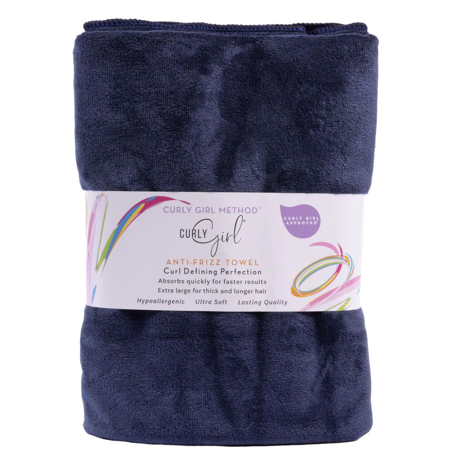 Curly Girl front view towel showing full size and absorbency benefit