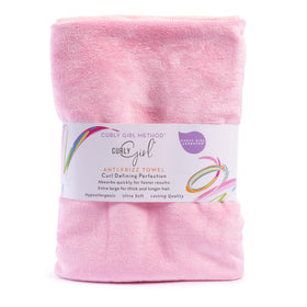 Curly Girl towel in bathroom styled scene showing everyday use