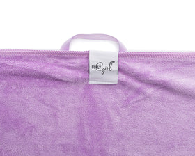 Curly Girl towel size comparison with hands to show coverage