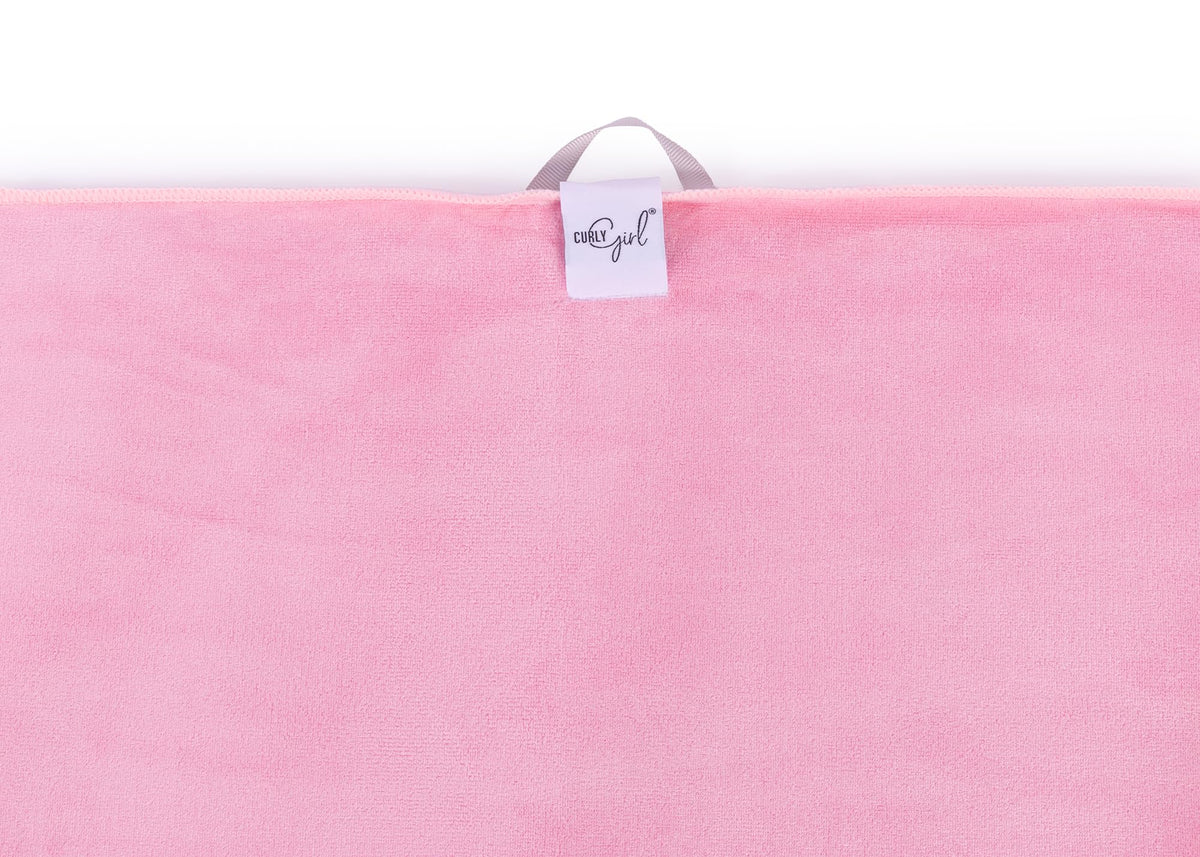 Curly Girl towel beside ruler showing large size benefit
