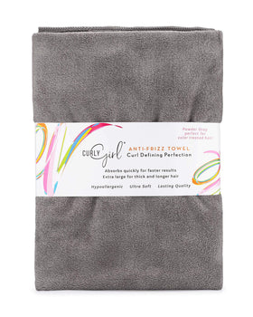 Curly Girl towel front folded showing compact packaging and practical size benefit