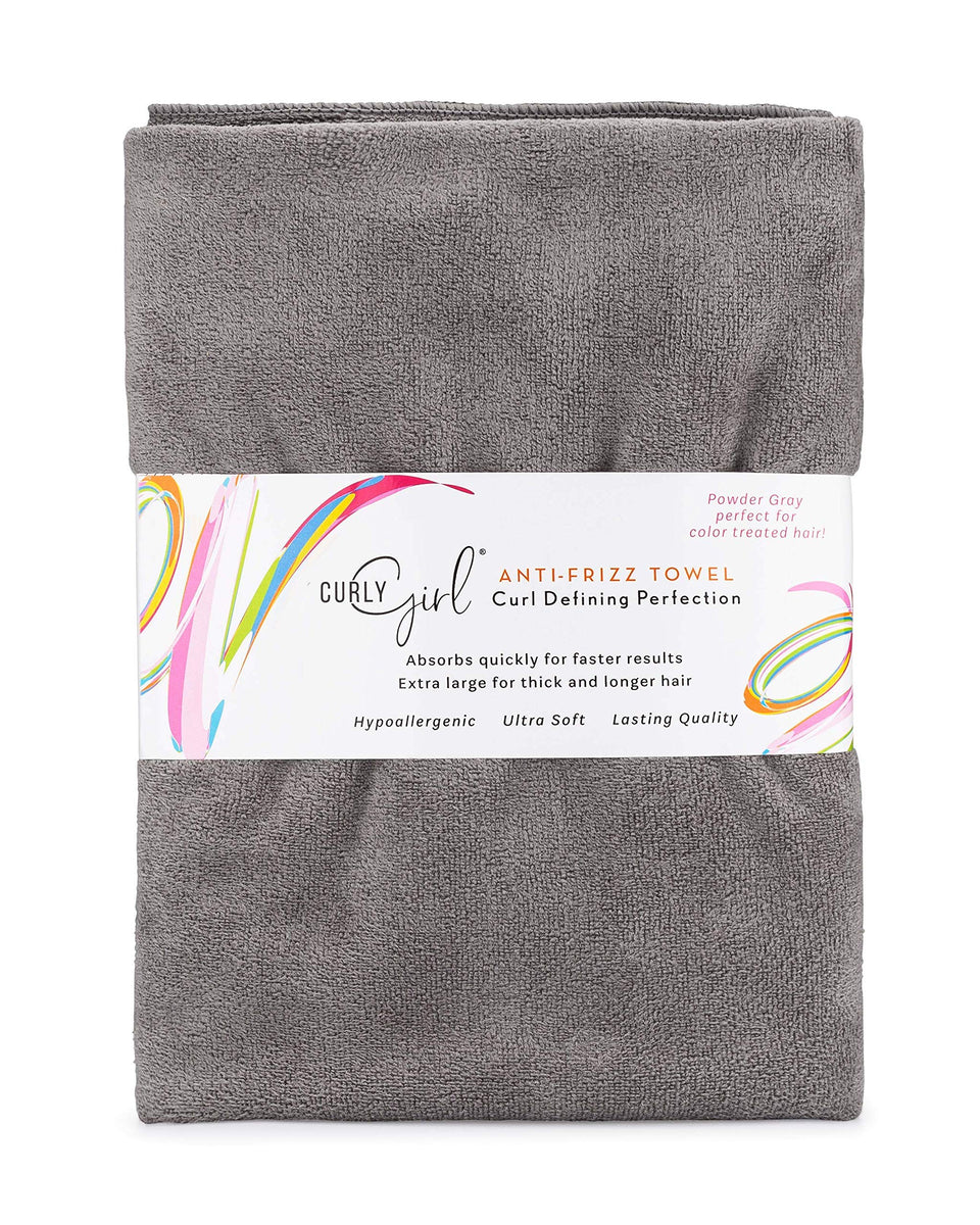 Curly Girl towel front folded showing compact packaging and practical size benefit