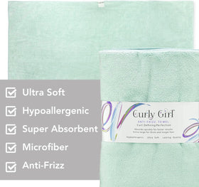Curly Girl towel wrapped for plopping, protects curl definition benefit