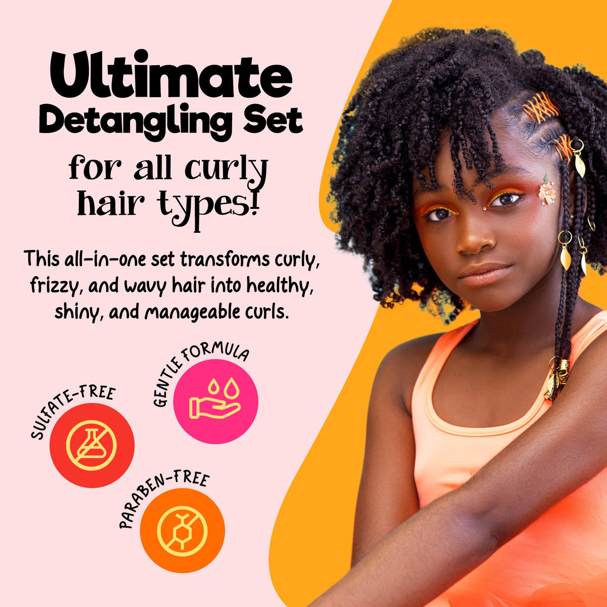 CurlyKids detangle spray nozzle closeup for quick knot removal