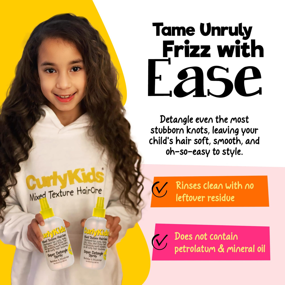 CurlyKids leave-in creme on hand demonstrating lightweight hydration
