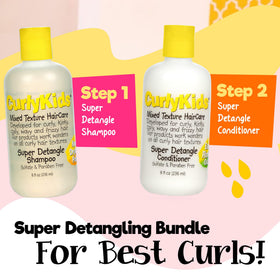 CurlyKids family using product in a bright everyday routine