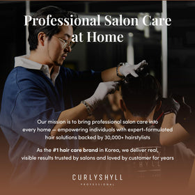 CURLYSHYLL lifestyle shot of dry styled hair showing natural shine and control