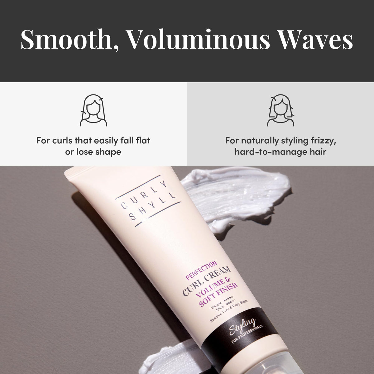 CURLYSHYLL applied to damp hair for easy styling
