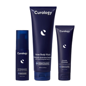 Curology bundle front packaging showing all three products and benefits