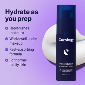 Curology daily gel moisturizer texture swiped to show lightweight hydration