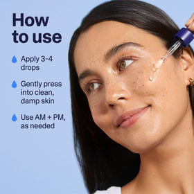 Curology serum applied to cheek demonstrating visible plumping effect