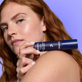 Curology serum texture closeup showing milky consistency for easy layering